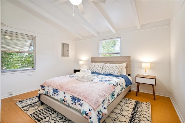 4054 Pringle Dr, Mobile, AL 36618 - bedroom featuring electric panel, wood finished floors, and baseboards