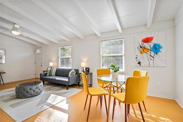 4054 Pringle Dr, Mobile, AL 36618 - dining area featuring light wood finished floors, baseboards, and ceiling fan
