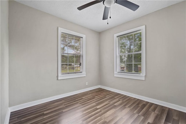 5015 Santos Dr W, Mobile, AL 36619 - spare room featuring wood finished floors, baseboards, a textured ceiling, and ceiling fan