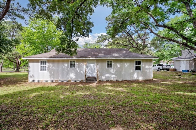 5015 Santos Dr W, Mobile, AL 36619 - rear view of house with entry steps and a lawn
