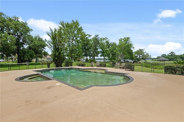 2924 Riverview Pointe Dr S, Theodore, AL 36582 - view of swimming pool with a patio and a pool with connected hot tub