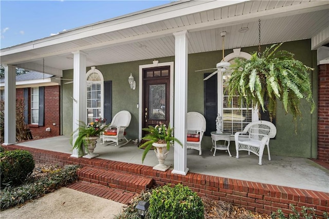 entrance to property with covered porch