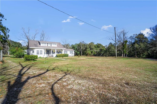 view of yard with a porch