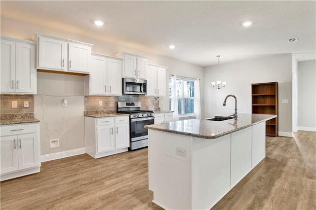 kitchen featuring sink, white cabinetry, and stainless steel appliances