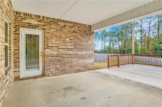 view of patio with a deck