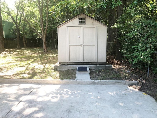 view of shed
