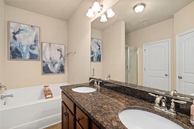 6120 Whitebark Dr, Mobile, AL 36693 - full bathroom featuring a bath, a shower stall, and double vanity