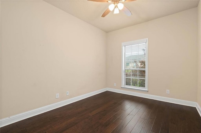 6120 Whitebark Dr, Mobile, AL 36693 - unfurnished room featuring baseboards, dark wood-style flooring, and ceiling fan