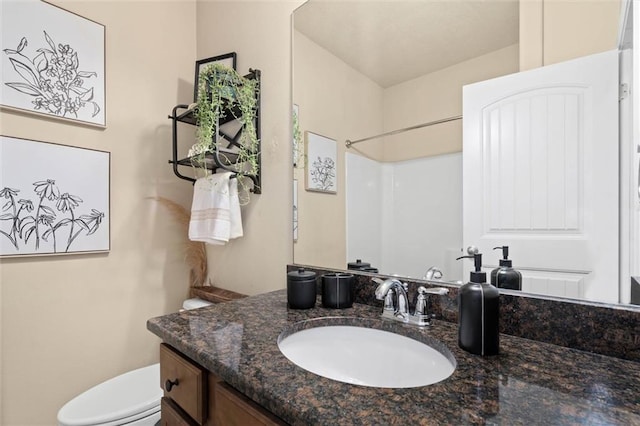 6120 Whitebark Dr, Mobile, AL 36693 - bathroom featuring vanity, toilet, and a shower