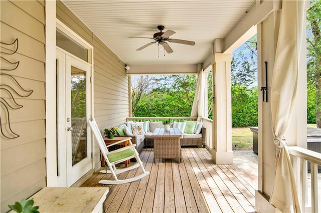 24795 Austin Rd, Daphne, AL 36526 - deck with outdoor lounge area and ceiling fan