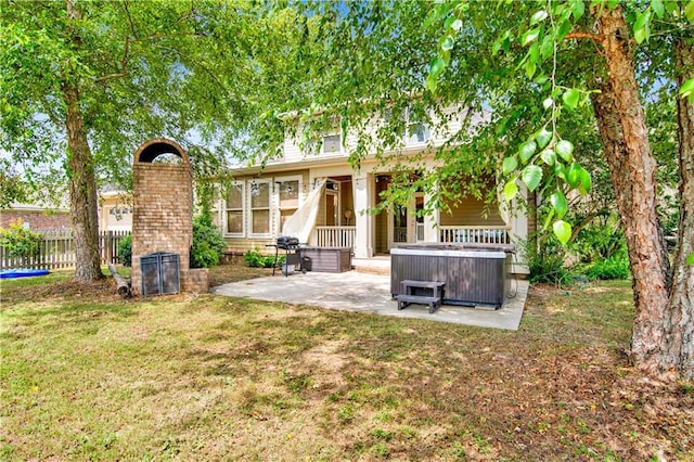 24795 Austin Rd, Daphne, AL 36526 - view of yard featuring a patio area, a hot tub, and central AC unit