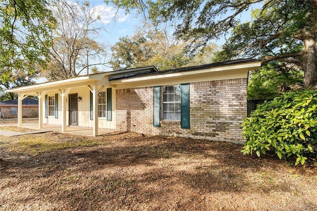 view of single story home