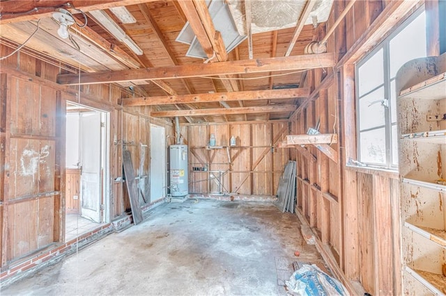 storage area with gas water heater