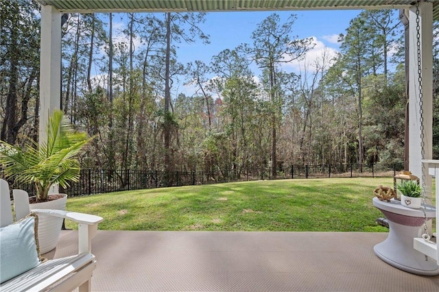 view of yard with a patio area and fence private yard