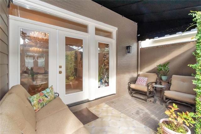 exterior space featuring french doors and a patio