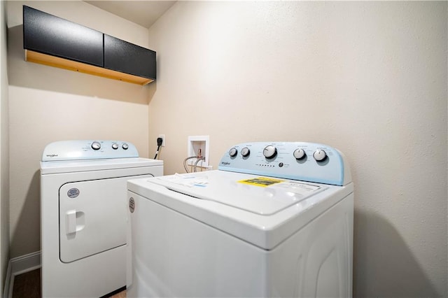 laundry room featuring laundry area and separate washer and dryer