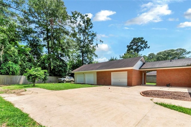 view of home's exterior with a garage