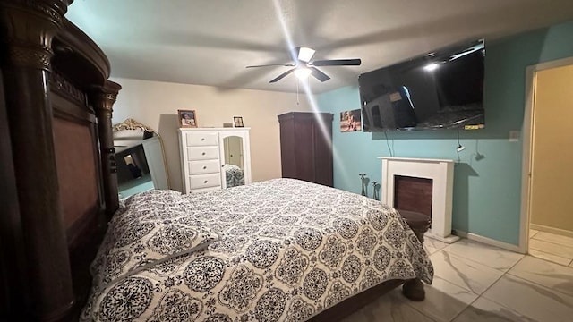 6980 Charmingdale Dr S, Mobile, AL 36618 - bedroom featuring light marble finish floors and a ceiling fan