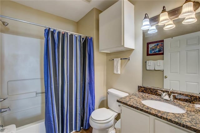 6194 State Highway 59 Unit D-8, Gulf Shores, AL 36542 - bathroom featuring shower / bath combination with curtain, toilet, and vanity