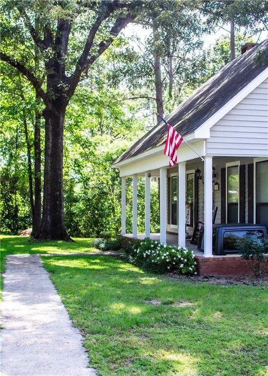 view of yard with a porch