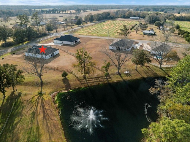 aerial view featuring a rural view