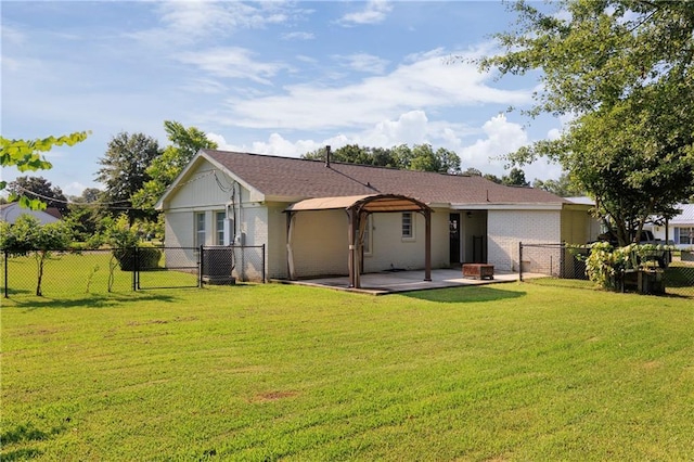 208 Beck St, Atmore, AL 36502 - rear view of property featuring a gate and a patio area