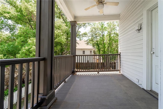 1703 Dauphin St, Mobile, AL 36604 - balcony with a ceiling fan