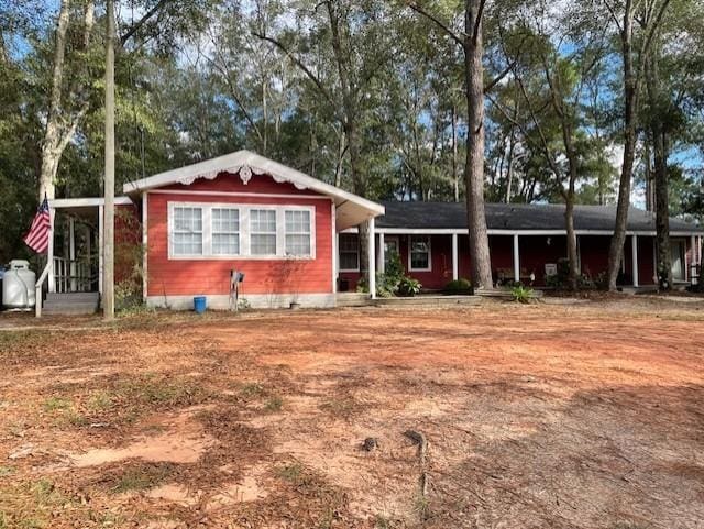 view of single story home