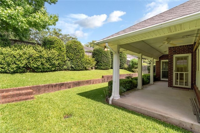 1056 Cross Gates Pl, Mobile, AL 36609 - view of yard with a ceiling fan and a patio