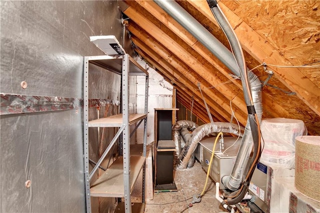 view of unfinished attic