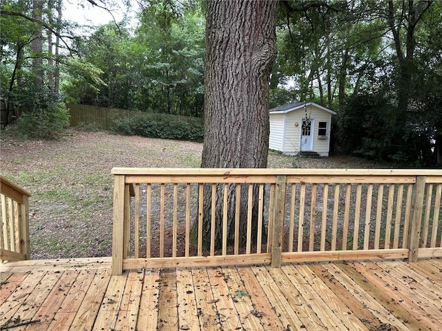 deck with a storage unit