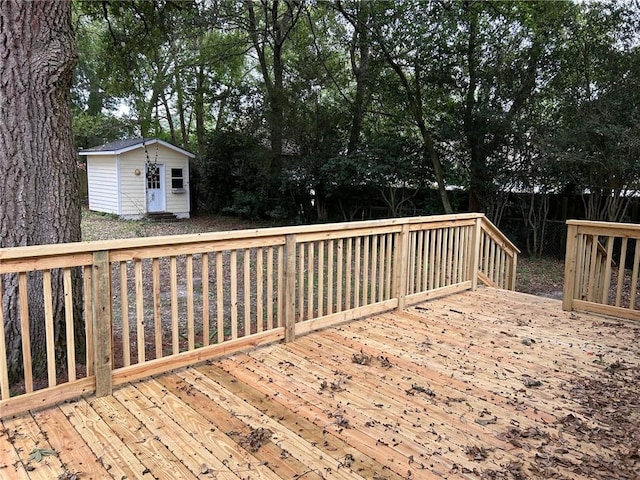 deck with a storage unit