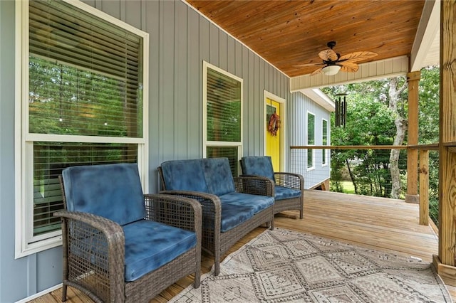 911 Lockenbie Pl, Dauphin Island, AL 36528 - deck featuring a ceiling fan