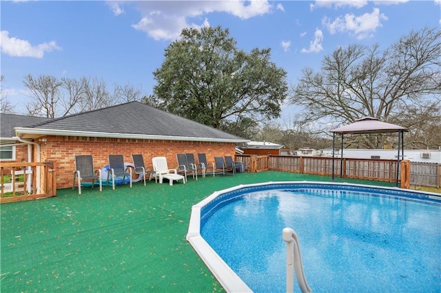 view of pool featuring a gazebo