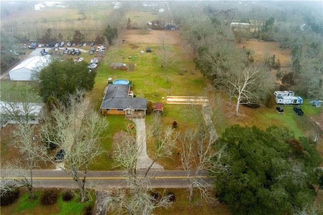 drone / aerial view featuring a rural view