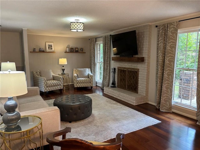 5911 Shenandoah Rd N, Mobile, AL 36608 - living area with wood finished floors and a fireplace