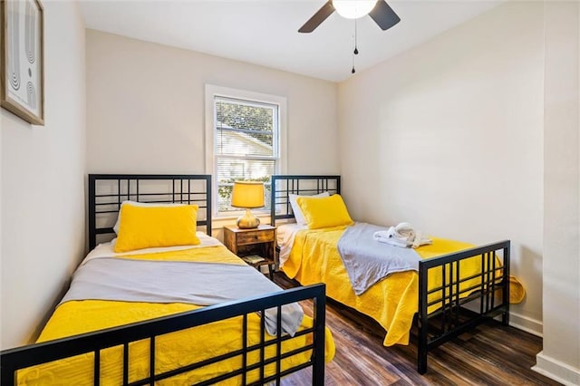 54 Bishop Ln, Mobile, AL 36608 - bedroom featuring wood finished floors, baseboards, and ceiling fan