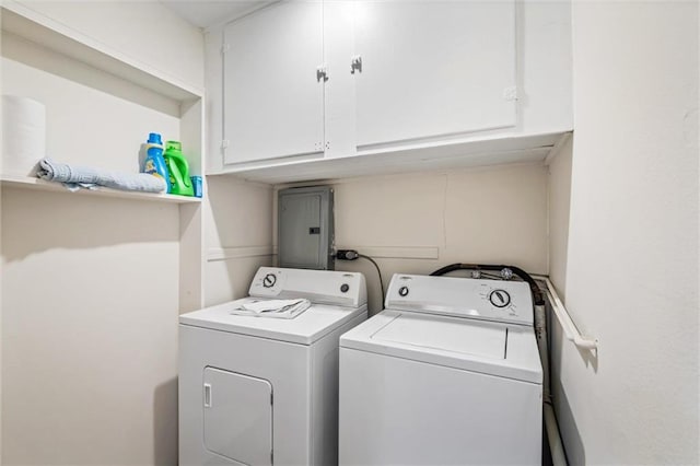54 Bishop Ln, Mobile, AL 36608 - washroom featuring electric panel, independent washer and dryer, and cabinet space