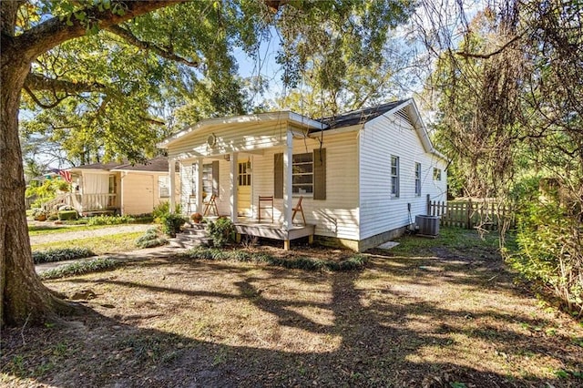 54 Bishop Ln, Mobile, AL 36608 - view of front of property with covered porch and cooling unit