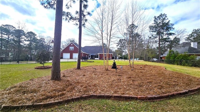 surrounding community featuring a lawn and fence