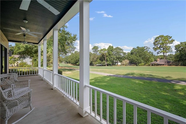 110 Schooley Cir, Daphne, AL 36526 - porch with ceiling fan and a lawn