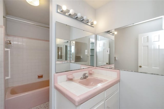 full bathroom with vanity and shower / bathtub combination