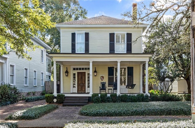 view of front of house with covered porch