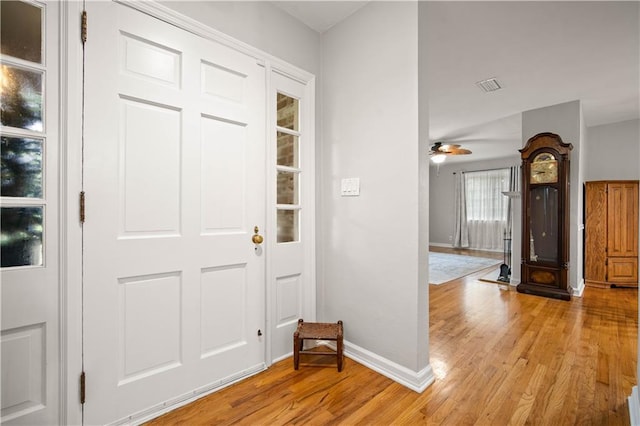 361 Tatum Ave, Mobile, AL 36609 - entryway featuring light wood-style flooring and a ceiling fan