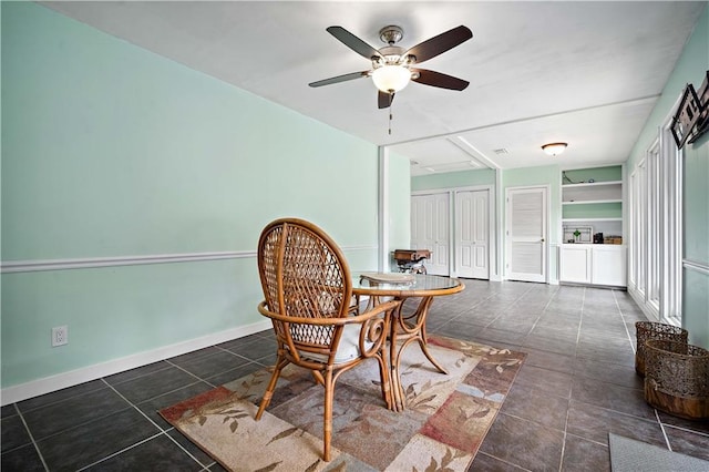 361 Tatum Ave, Mobile, AL 36609 - dining space with a ceiling fan and tile patterned flooring