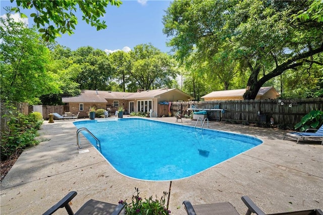 361 Tatum Ave, Mobile, AL 36609 - view of pool featuring a patio, a fenced backyard, and view of scattered trees