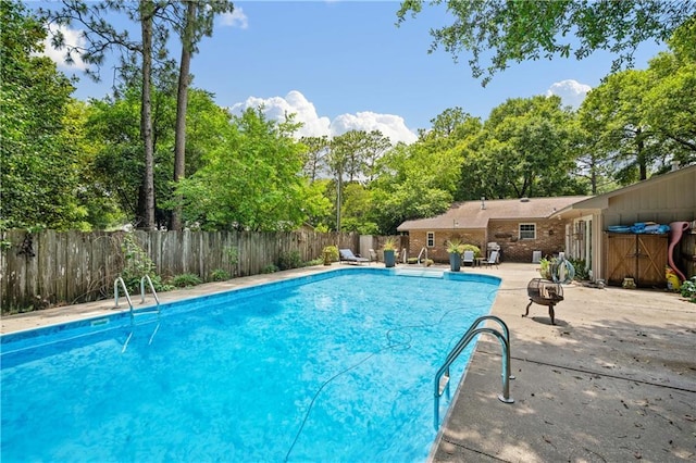 361 Tatum Ave, Mobile, AL 36609 - view of pool featuring a fenced backyard, a patio area, and view of scattered trees