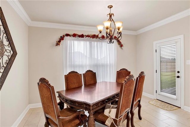 30768 Bauer Ave, Spanish Fort, AL 36527 - dining room featuring crown molding and a chandelier