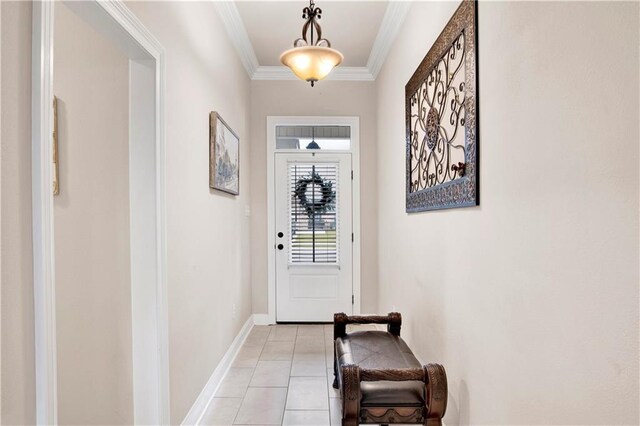 30768 Bauer Ave, Spanish Fort, AL 36527 - doorway featuring ornamental molding and light tile patterned flooring