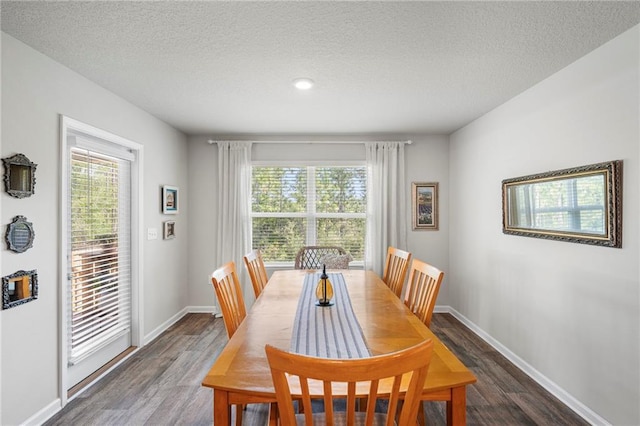 10232 Brodick Loop, Spanish Fort, AL 36527 - dining space with dark wood finished floors, a textured ceiling, and baseboards